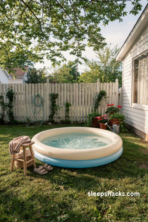inflatable backyard pool ideas for an affordable and relaxing summer garden