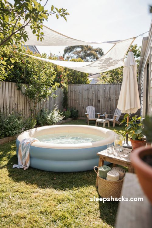 sunshade canopy inflatable pool for a cool and relaxing backyard summer retreat